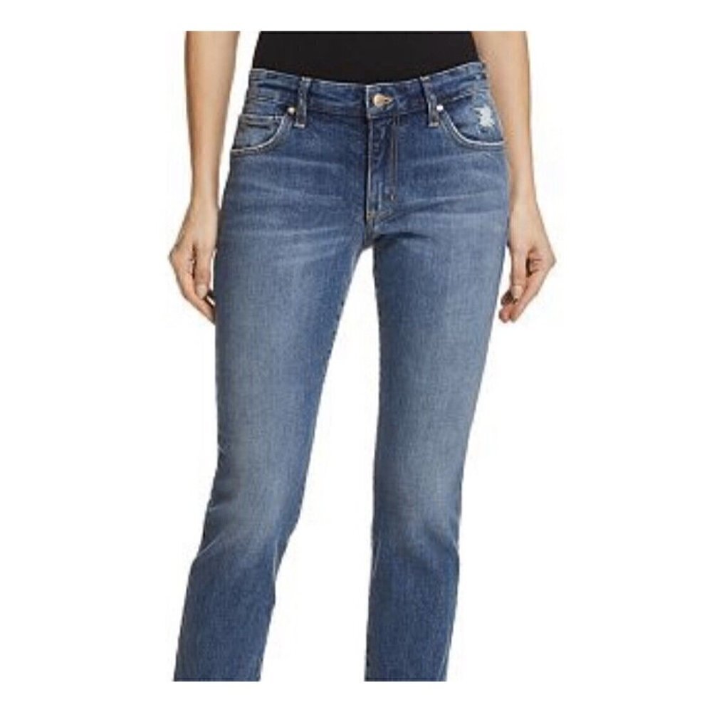Joes Jeans Sz 29 The Smith Mid Rise Straight Crop Raw Frayed Hem Womens